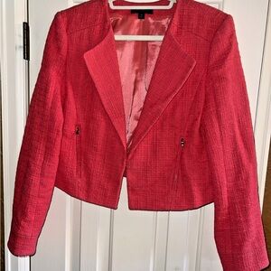 Ann Taylor Coral Tweed Blazer Jacket Size 14